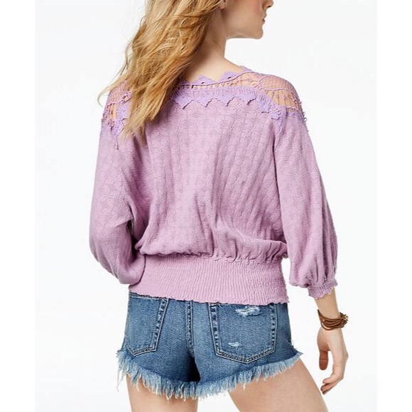Free People Lace Trim Peasant Sweater - Picture 4 of 8